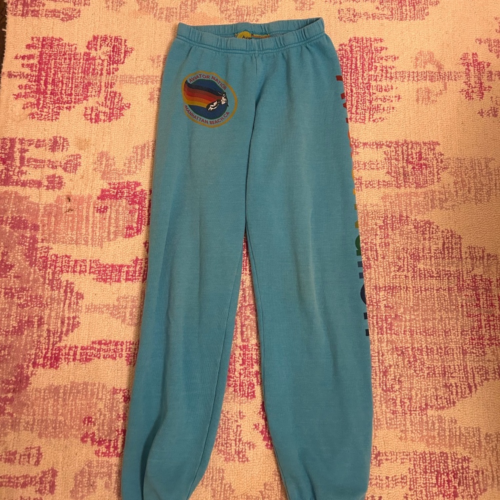 Blue Aviator Nation logo sweats